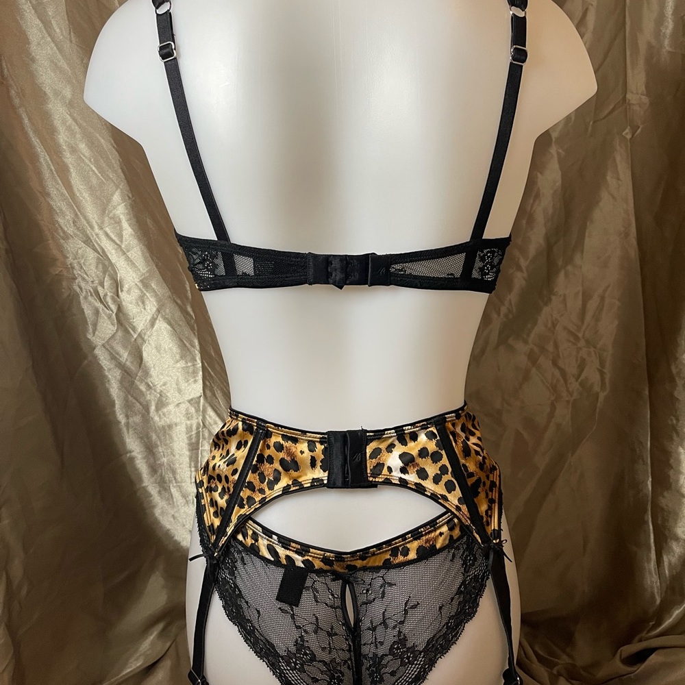 Honey Birdette Bonny Leopard 3 PC Set - Picture 3 of 10